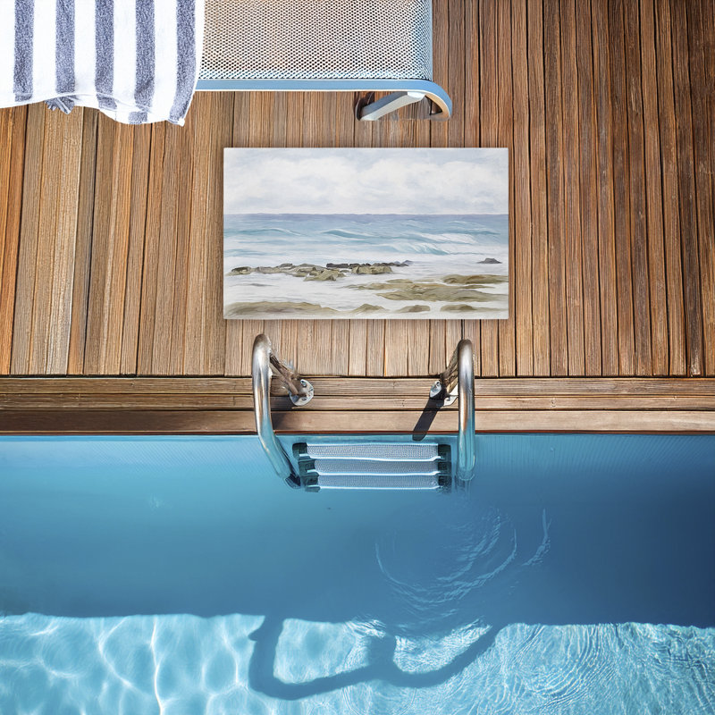 Paillasson Wave Therapie Rocky Shore, par Ramona Murdock, 18 po x 30 po, Wave Wave Therapie Rocky Shore