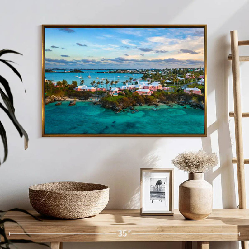 Bermuda Vanna House, 25 po x 17 po, Cadre flottant doré
