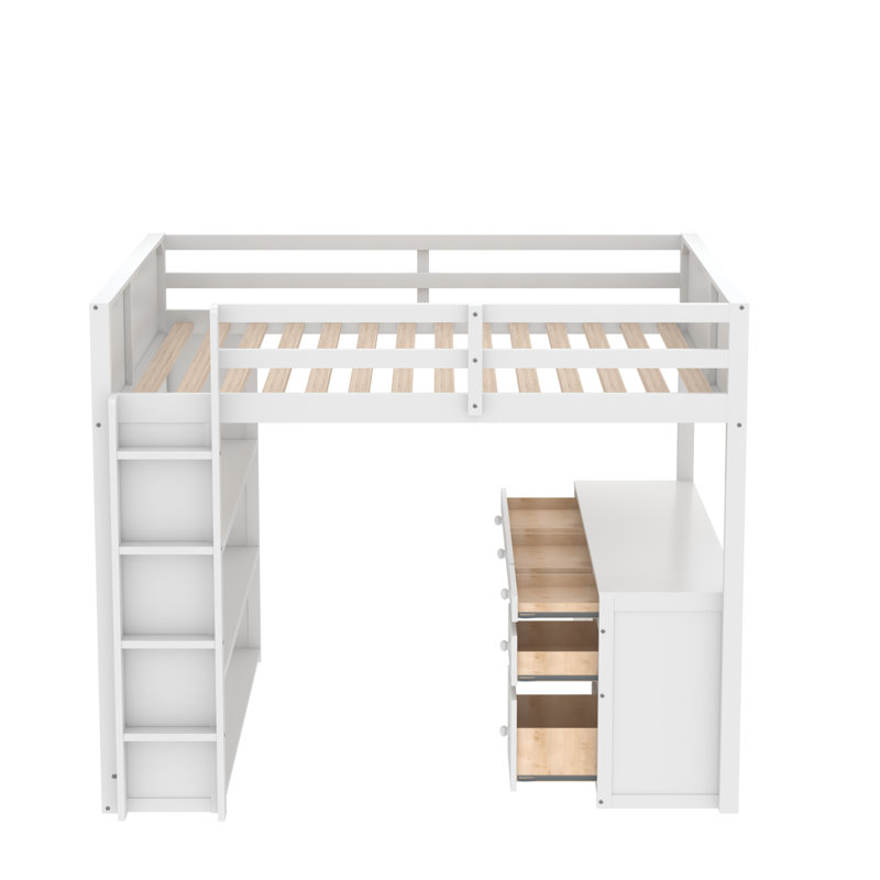 Lit mezzanine double Jaylee par Harriet Bee, Blanc
