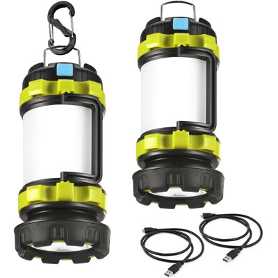 2 Pack LED Camping Lantern Flashlight Rechargeable, Consciot Portable Torch With 6 Light Modes, 3600Mah Power Bank, IPX4 Waterproof, USB C, Camping Li -  Kazoo, C756