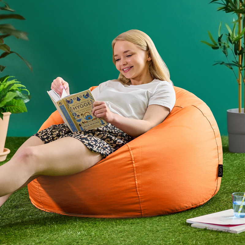 Teen Classic Water-Resistant Bean Bag Chair, Orange