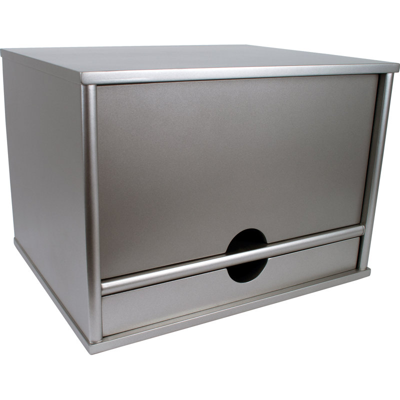 Rangement de bureau Russ, Argent classique, H 9,38 po x l 13,25 po x p 10,5 po