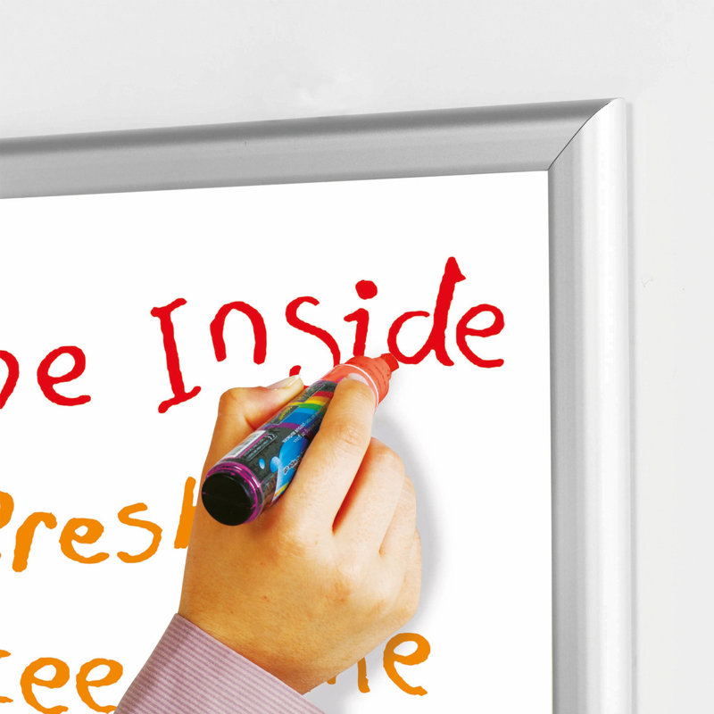 Large White Dry Erase Board with Matte Silver Aluminum Frame