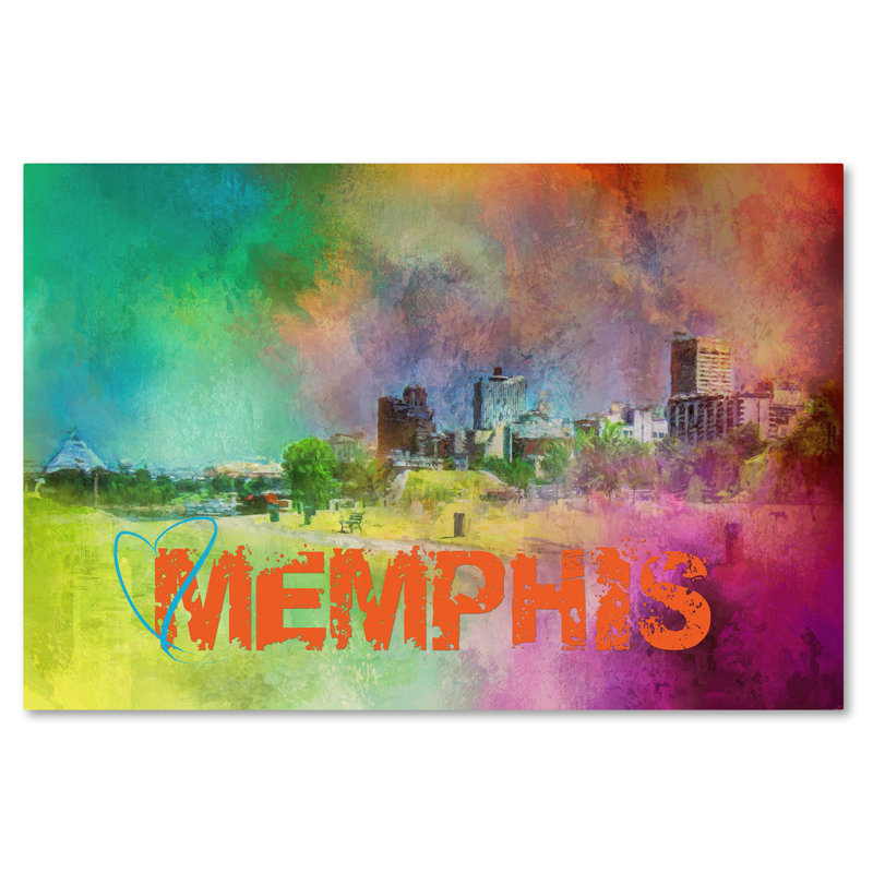 Vidur «Sendre Love to Memphis», reproduction d'impression sur toile tendue, H 22 po x l 32 po