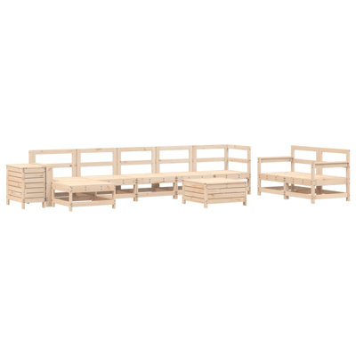 10 Piece Garden Sofa Set Solid Wood Pine