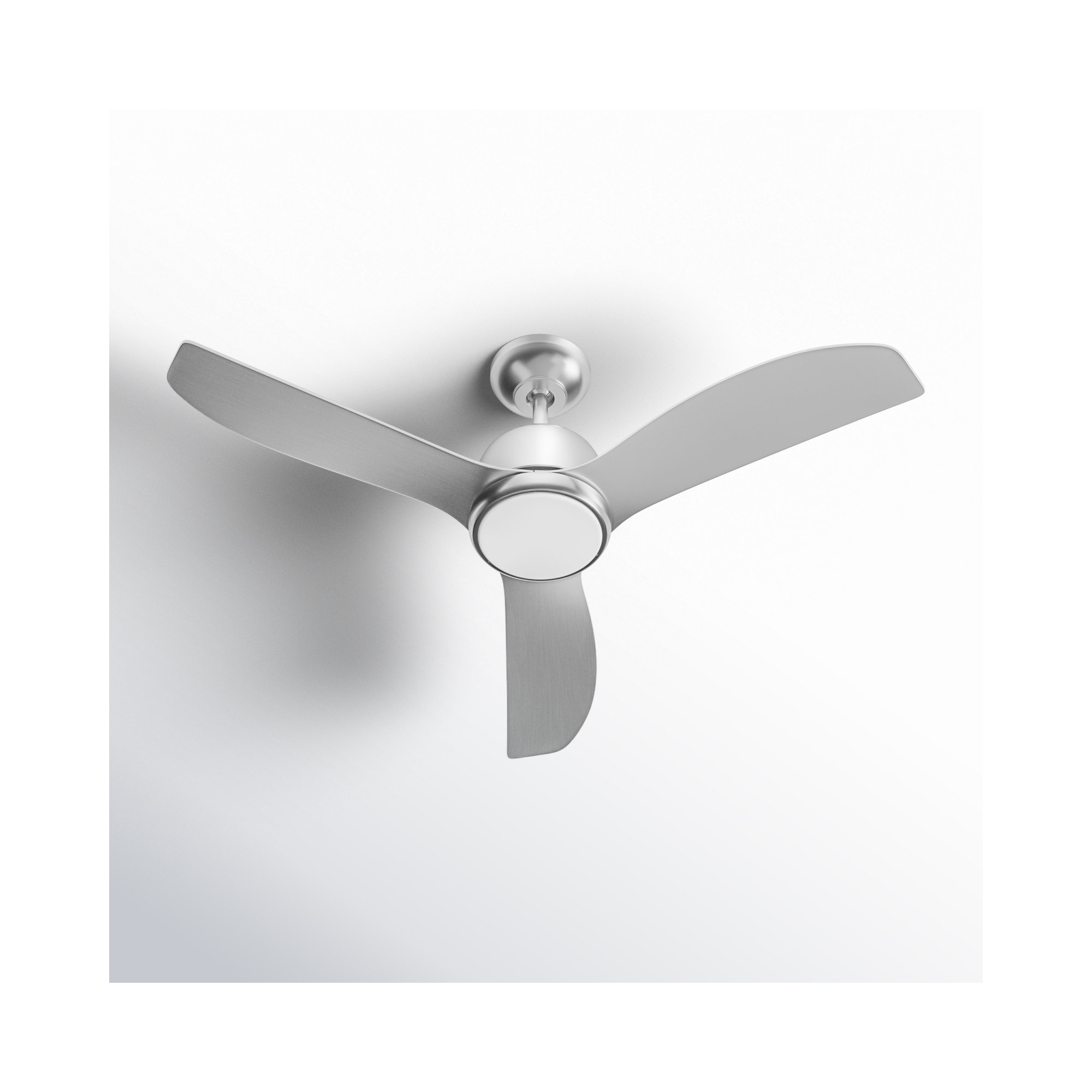 44'' Ceiling Fan with LED Light Kit, Silver, Brushed Steel, 15.18" H x 44" W x 44" D