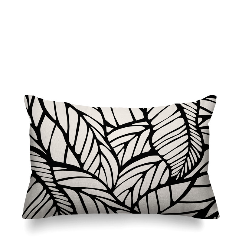 Outdoor Reversible Throw Pillow, Black