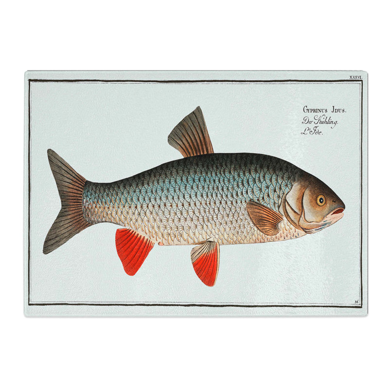 Tempered Glass Idus-Carp Fish by M.E. Bloch Chopping Board, 28.5 cm x 20 cm