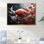Kois rouge et gris nageant avec sérénité IV sur toile