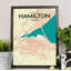 Hamilton City Map - No Frame Print-1089864749