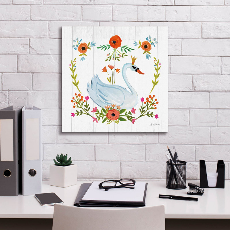 Toile épique Graffiti «Swan Love 1» par Farida Zaman, 18 po x 18 po, H 18 po x l 18 po