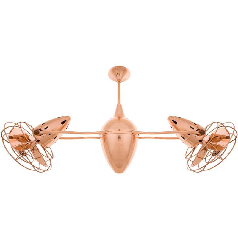 48" Ar Ruthiane 6 Blade Ceiling Fan, Polished Copper