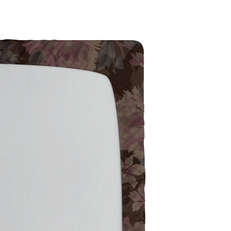Drap-housse Ambesonne, Vert réséda, rose pâle / floral 1, Drap-housse grand