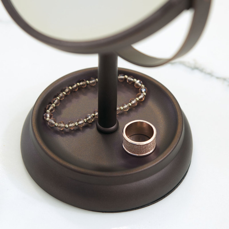 Swivel Free Standing Vanity Makeup Mirror for Bathroom Countertops - Bronze