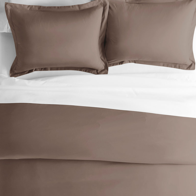 Taupe Ultra Soft Microfiber Queen Duvet Cover Set