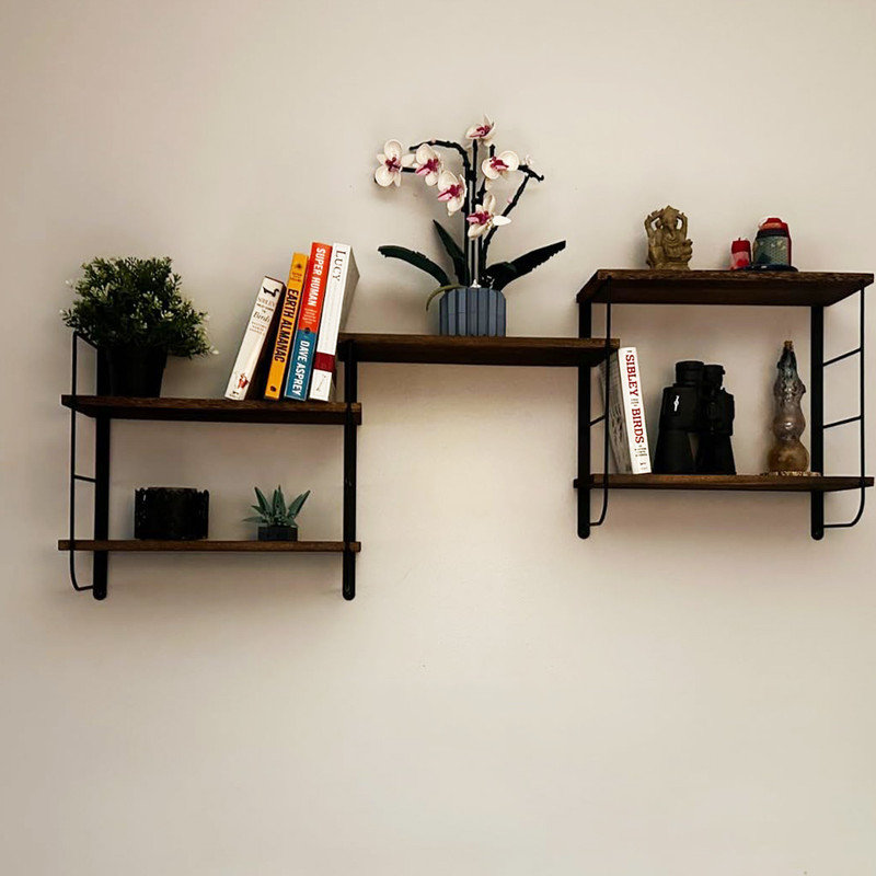 17 Stories Wall Mounted Floating Shelves,Rustic Wall Decor Wood Shelves