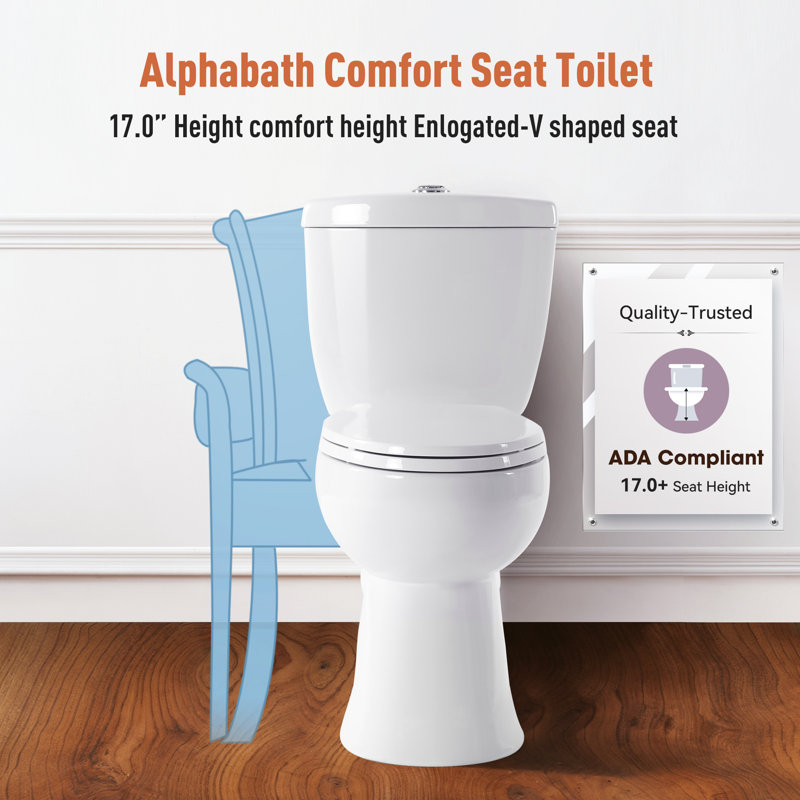 Elongated One-Piece Toilet, 17" ADA Comfort Height with Powerful Siphonic Flush, Nano Self-Cleaning Glaze, Soft-Close Slim Lid, Easy Installation, CUPC & MAP1000g Certified, 12" Rough-In