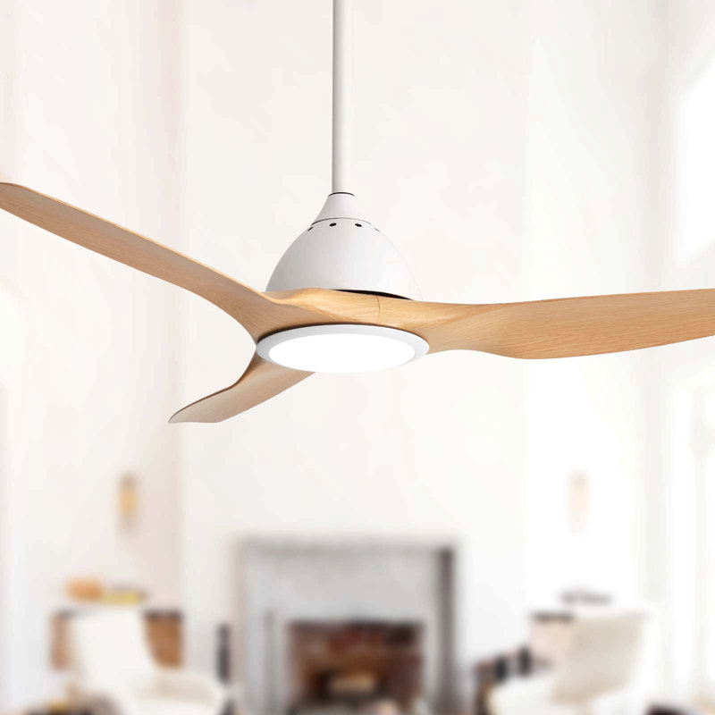 52 Inch Ceiling Fan With Light 22W 3 Color Dimmable LED Memory Function Ultra Quiet Reversible DC Motor 1H 4H 8H Timer For Large Rooms