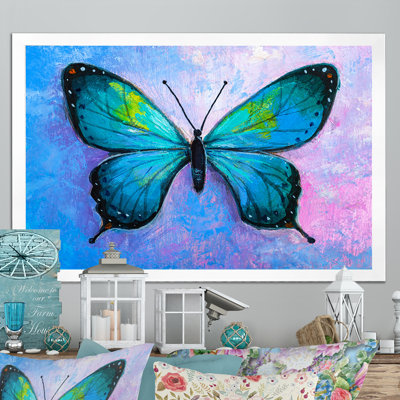 Papillon monarque abstrait - peinture sur toile