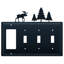 Moose and Pine Trees 4-Gang Toggle Light Switch / Rocker Combination Wall Plate