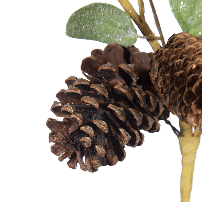Faux Eucalyptus / Pin / pomme de pin en vaporisateur de 6 H 30 po vert / brun