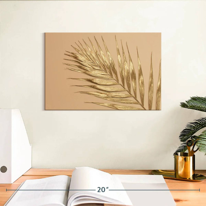 Harnek Palm Leaf In Gold, 8" H x 12" W