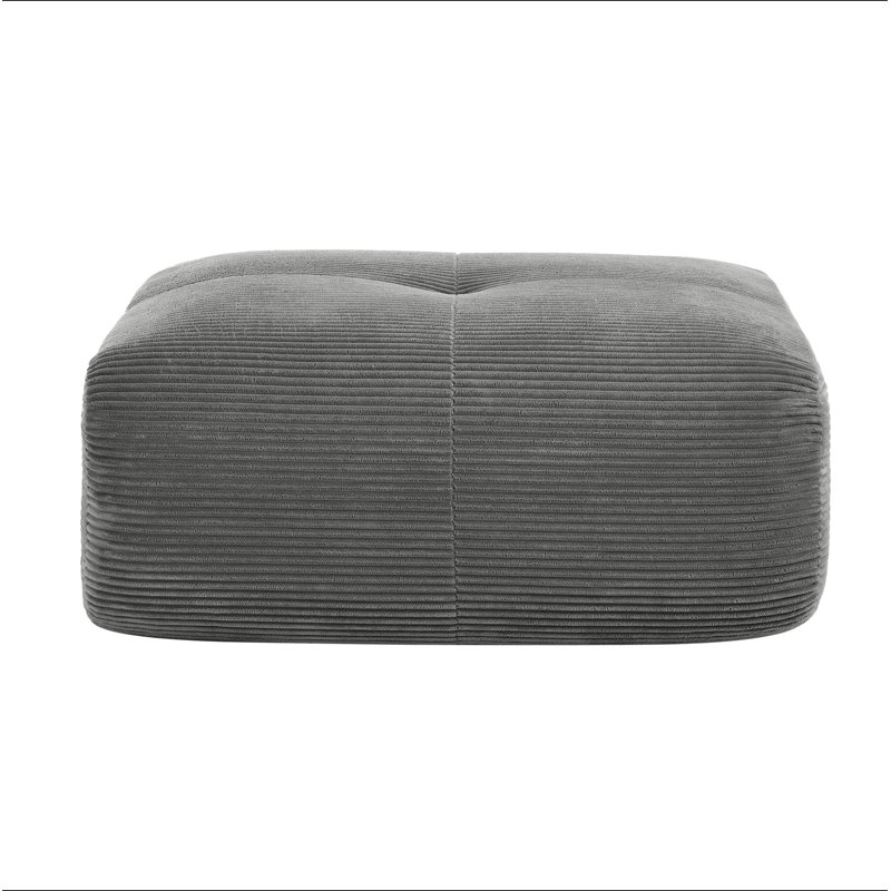 Canapé d'angle avec coussins en velours côtelé, 36.42" W, Velours côtelé gris