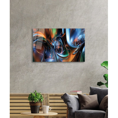 Élégante peinture décorative en verre trempé 18,1 po x 28,3 po | 100% verre trempé, épaisseur: 0,16 pouce | Superbe œuvre d'art pour la décoration intérieure, le salon et les espaces de bureau, durable et facile à nettoyer