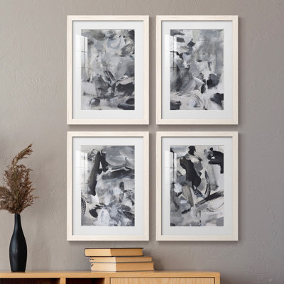 " Black & White Mix I " 4 - Pieces