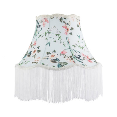 26 cm H Empire Cotton Lamp Shade ( Screw On ) in Blue