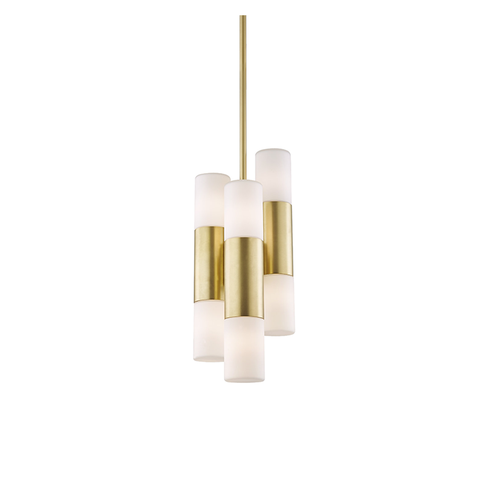 Otto 6 - Light Metal Cylinder Chandelier, Aged Brass