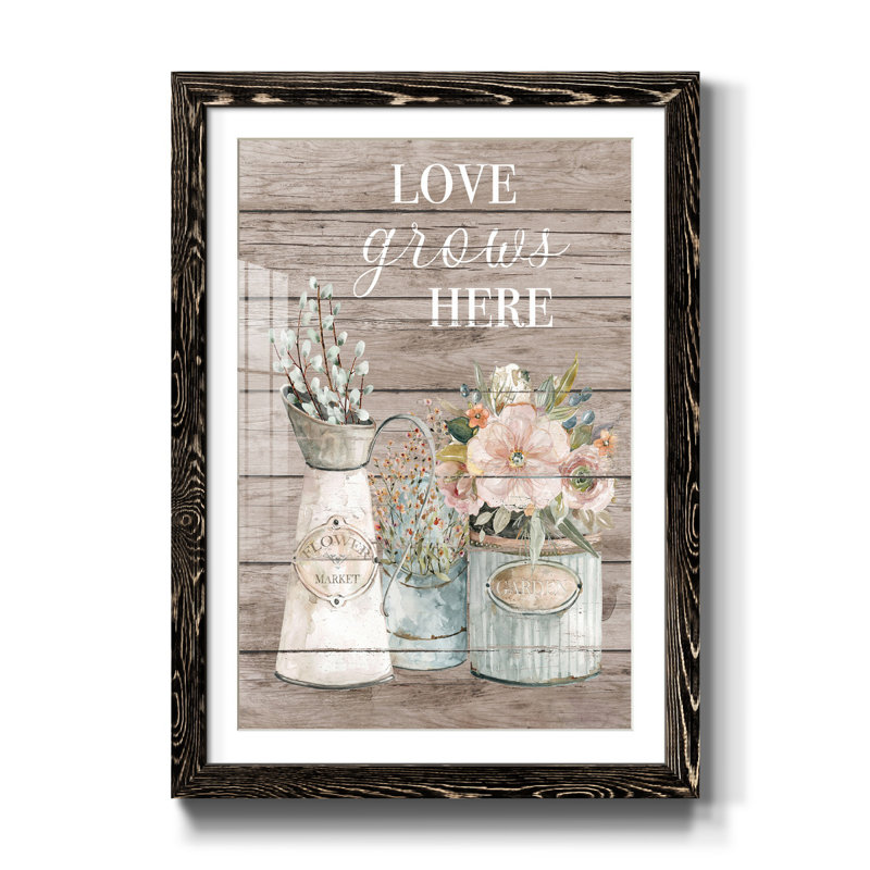 «Love Grows Here», reproduction d'art sur papier encadrée, H 37,5 po x l 27,5 po x P 1,5 po, Noir