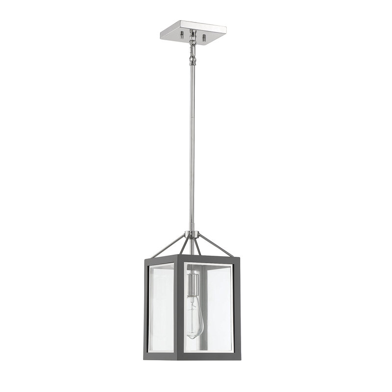 Luminaire suspendu rectangulaire 1 lumière Kentin, gris