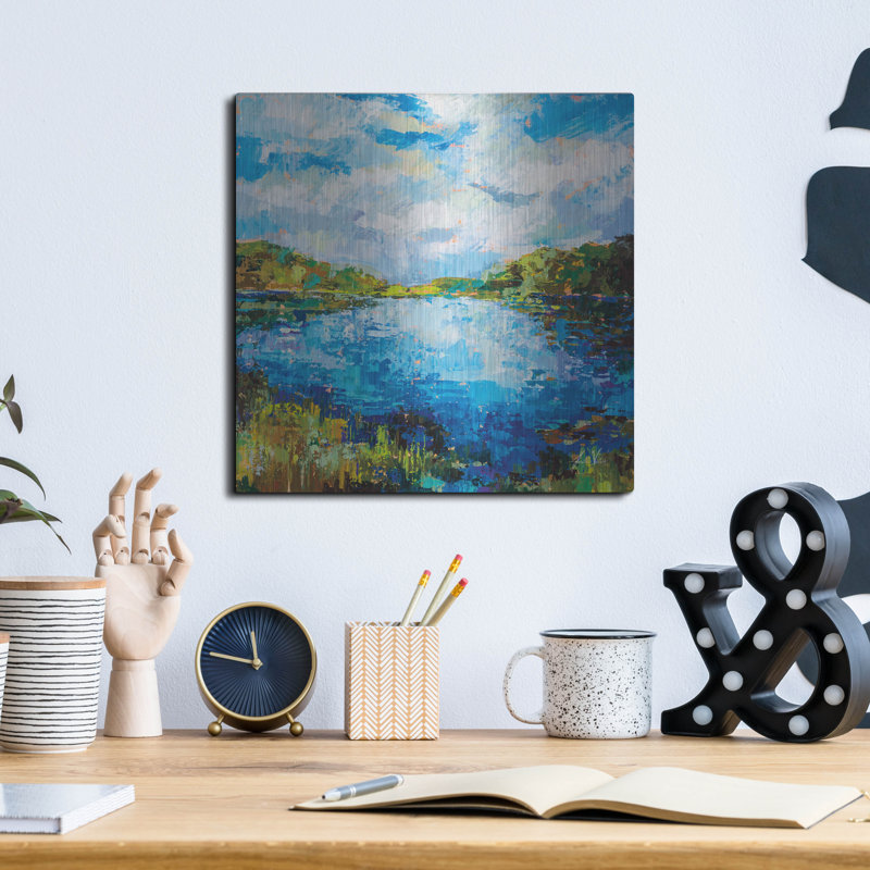 Lark Manor ™ «Lakeside» par Jeanette Vertentes, art mural en métal, H 12 po x l 12 po
