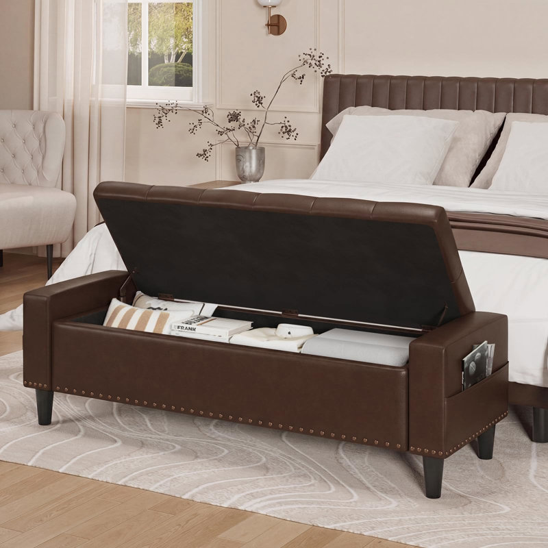 Banc avec repose-pieds 60 po, Chocolate