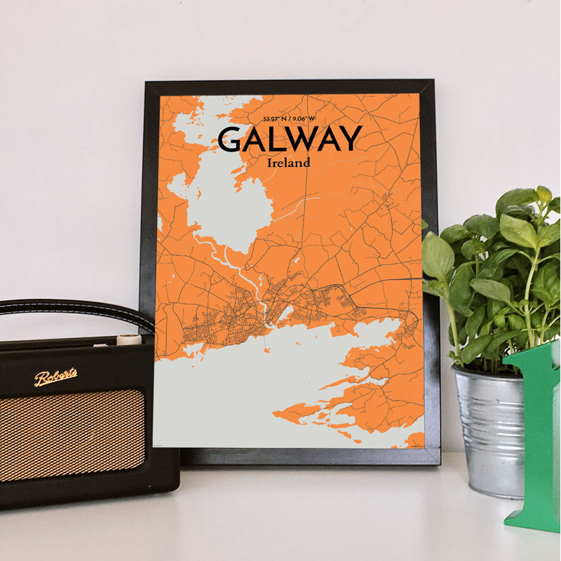 Galway City Map - No Frame Print, 43.2cm H x 27.9cm W x 0.13cm D
