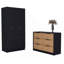 Armoire et commode 2 pièces Capwell, noir et pin