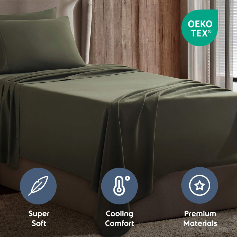 Luxury Collection Classic Smooth Thread Sheet Set, Basil, Twin XL
