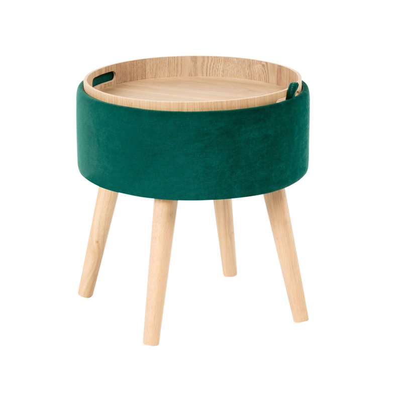 39cm Wide Round No Pattern Pouffe Ottoman with Storage