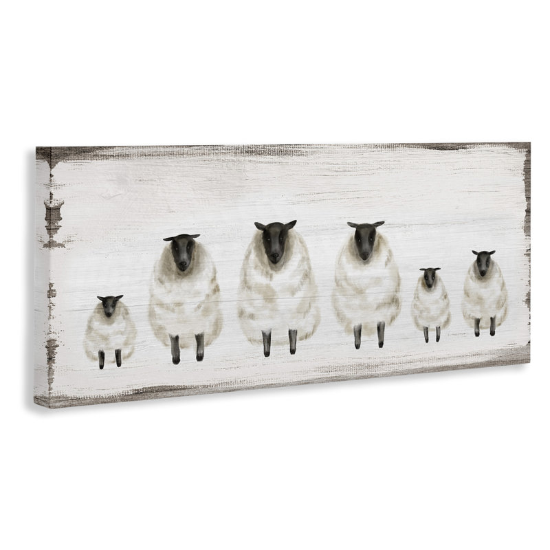 Fluffy Farm Sheep Herd, animaux de campagne rustiques, H 20 po x l 48 po