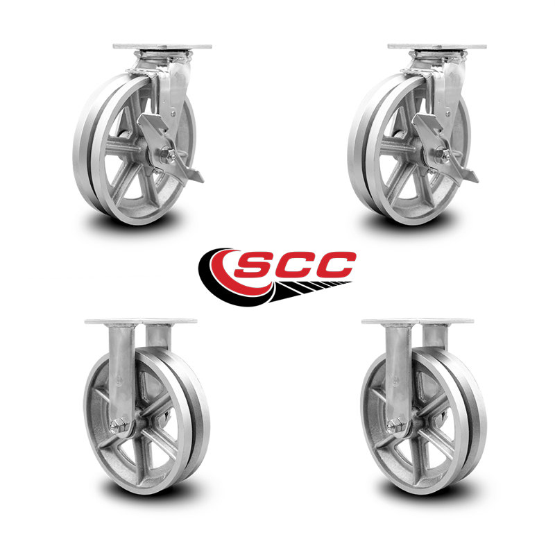 4 Piece Semi Steel Caster Set