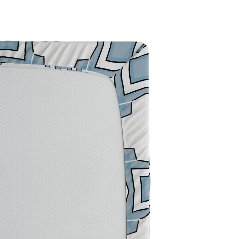 Microfiber Geometric Fitted Sheet, Full Fitted Sheet