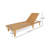 78.75" Long Outdoor Reclining Acacia Chaise Lounge-216718502