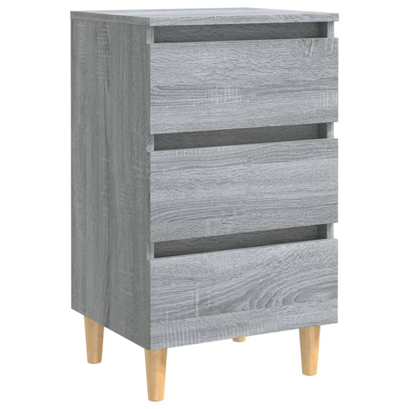 40cm W Bedside Table, Grey/Brown/Blue