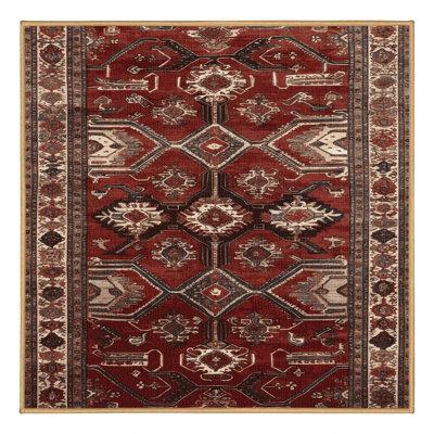 Machine Washable Persian Brown Area Rug