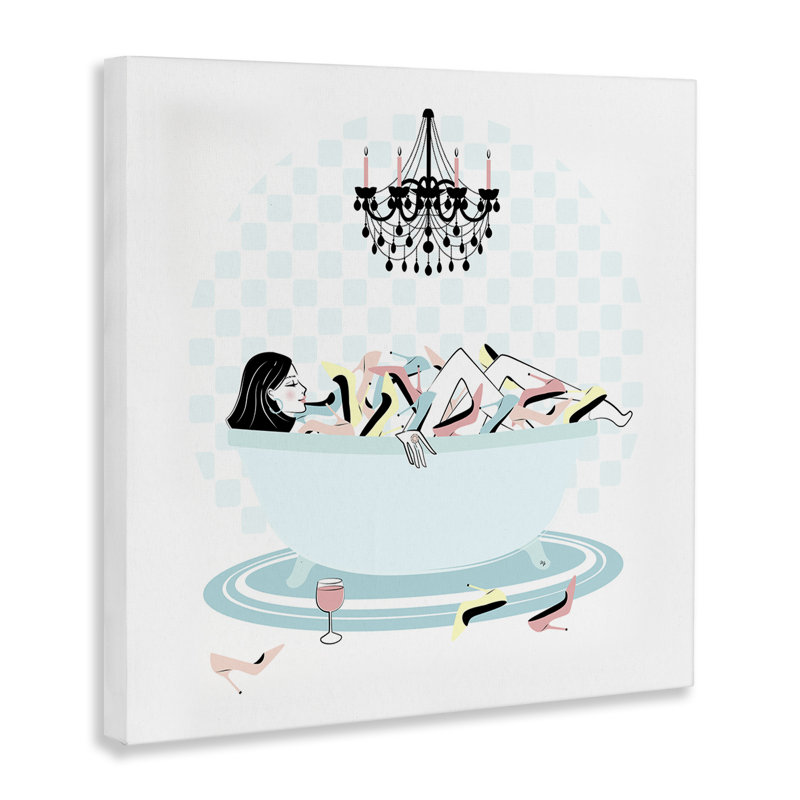 Art mural sur toile Bath Lover Bath Time, design par Martina Pavlova, H 17 po x l 17 po