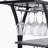 Mercer41 Bar Cart with Wine Rack Tempered Glass Metal Frame Wine ...