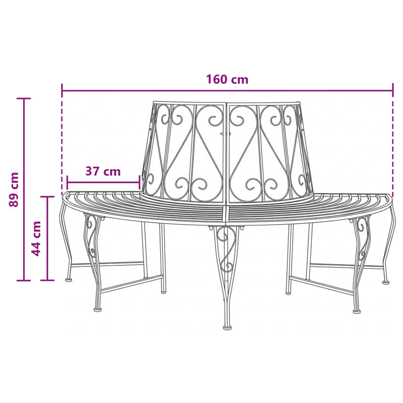Outdoor Bench, Black