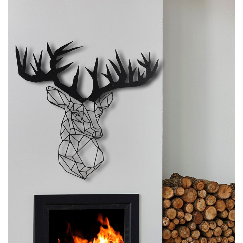 Elegant Black Decorative Metal Wall Accessory, 19.3 x 20.1 Inches | 100% Metal with 0.08 Inch Thickness | Easy Wall Mount Design | Perfect for Home, Office & Gallery Decor, Stylish and Durable