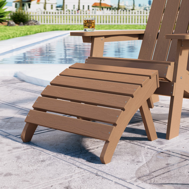 Repose-pieds extérieur en plastique Kacy-Leigh Adirondack, Teck